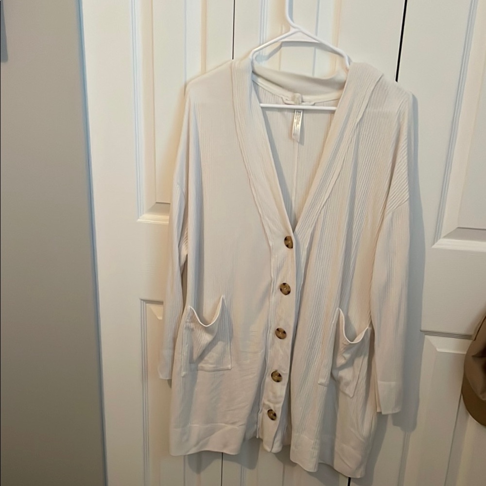 Cream Button-Up Cardigan